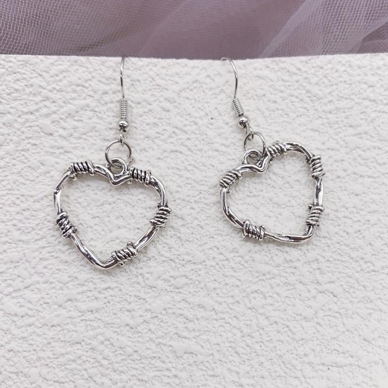 Gothic Style Thorns Hollow Heart Earrings