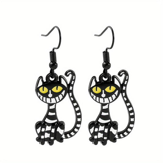 Cheshire Cat Earrings Cartoon Drop Earring Christmas