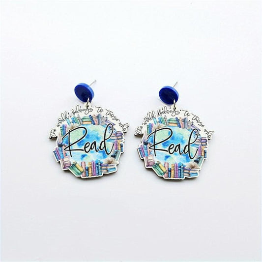 Cat Themed Bookcase Earrings - Ideal Gift for Teachers