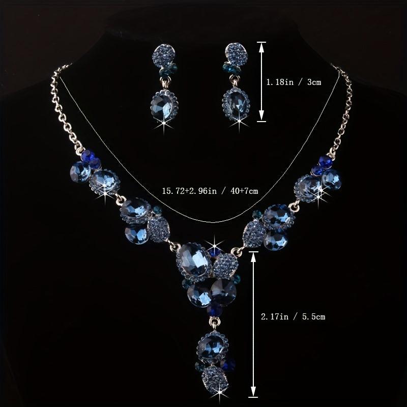 Bride's Wedding Jewelry Set Dark Necklace Earrings