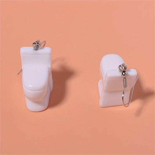 Y2K Mini Toilet Earrings Fun Party Dating Personalized Quirky Wind Tide