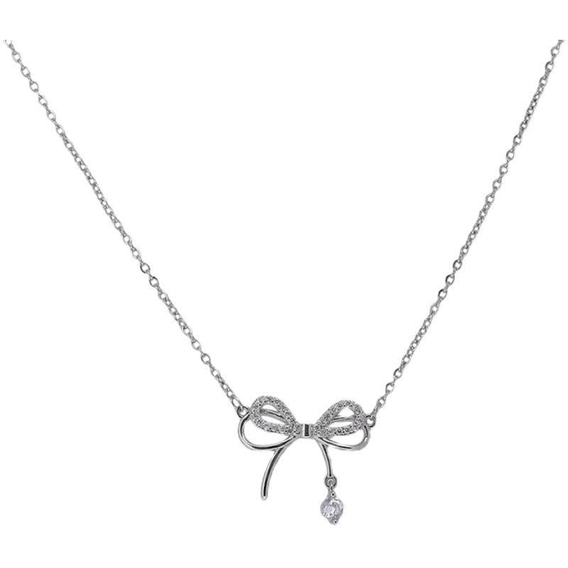 Butterfly Bow Necklace Female Sense And Versatile Clavicle Chain