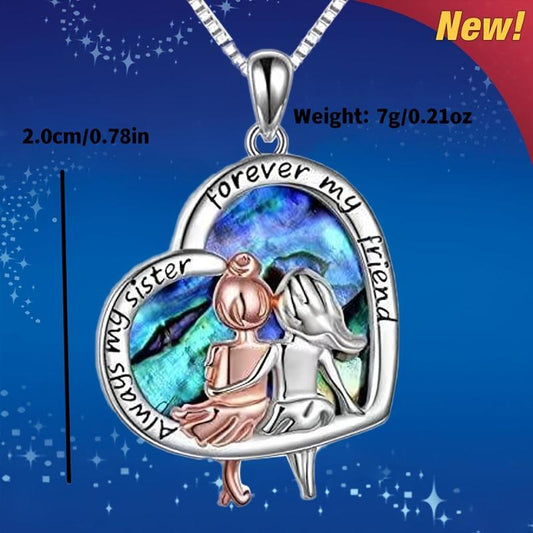 Infinity Love Heart Sisters Pendant Necklace Gift for Sister