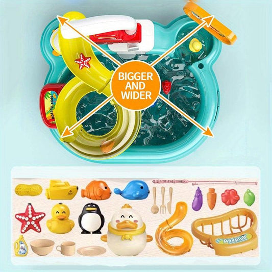 Kids Dishwasher Play Kitchen Toy Set with 22 Pieces