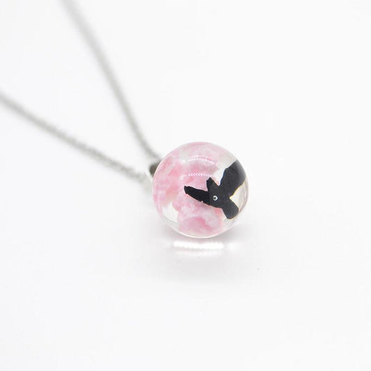 Noctilucent Eagle Sky Clouds Necklace Resin Pendant