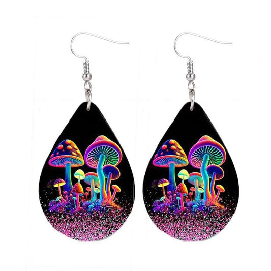Luminous Mushroom Drop Earrings - Holiday Party Favors