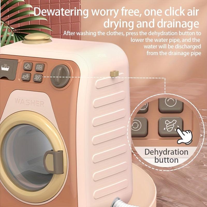 Kids' Rotating Washing Machine Toy with Water Adding Function for Pretend Play