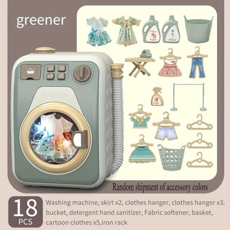Kids' Rotating Washing Machine Toy with Water Adding Function for Pretend Play