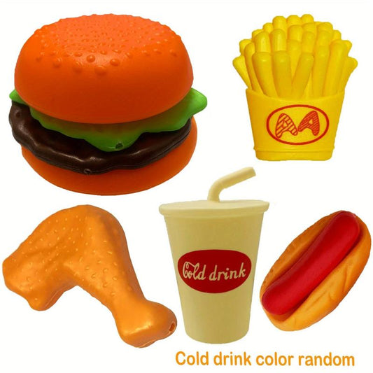 Burger Hot Dog Kitchen Set Pretend Play Food Set For Kids Kitchen