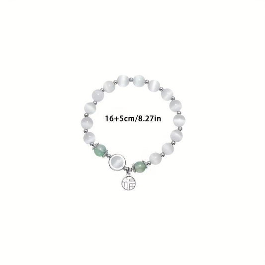 Chinese Style Cat Eye Stone Beaded Bracelet