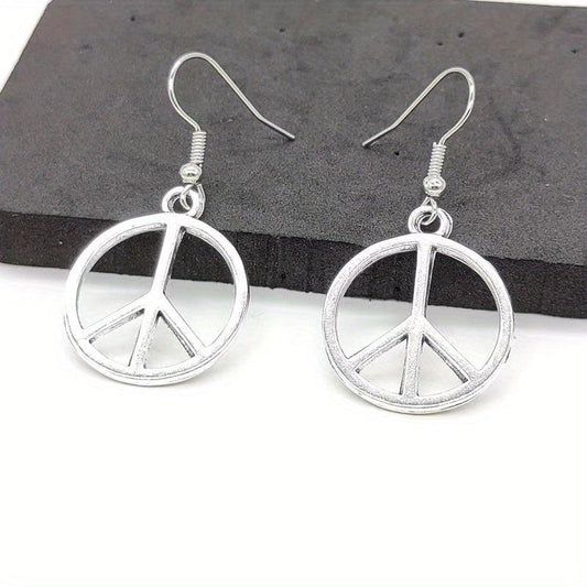 Peace Symbol Vintage Earrings Alloy Jewelry Creative Girl Dress Gift