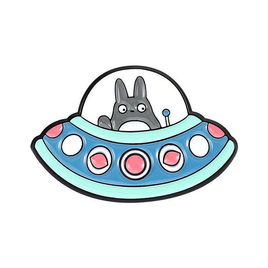 Cartoon Spaceship Jewelry Brooch - Fun and Quirky Accessory