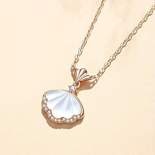 925 Silver Shell Necklace for Women Jellyfish Pendant