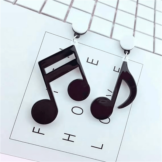Acrylic Notes Earrings Asymmetric Music Pendant Gift
