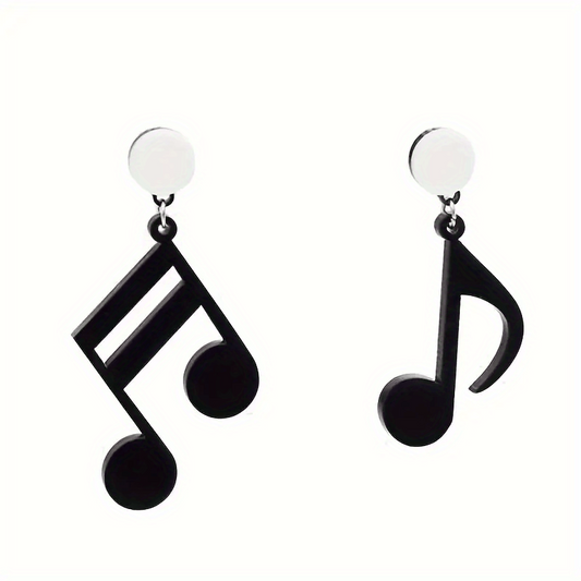 Acrylic Notes Earrings Asymmetric Music Pendant Gift