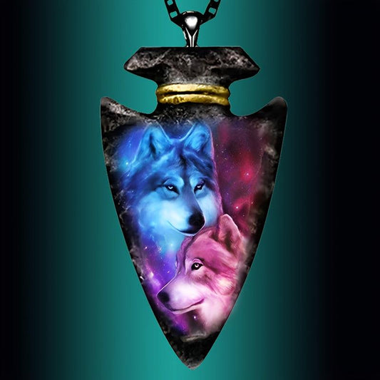 1pc Pink Wolves Necklace Toy for Kids Boys Men Women Birthday Anniversary