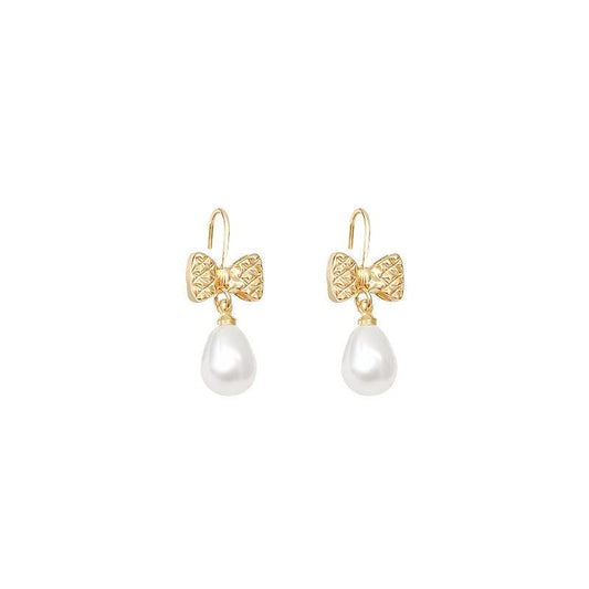 Versatile Pearl Butterfly Knot Earrings
