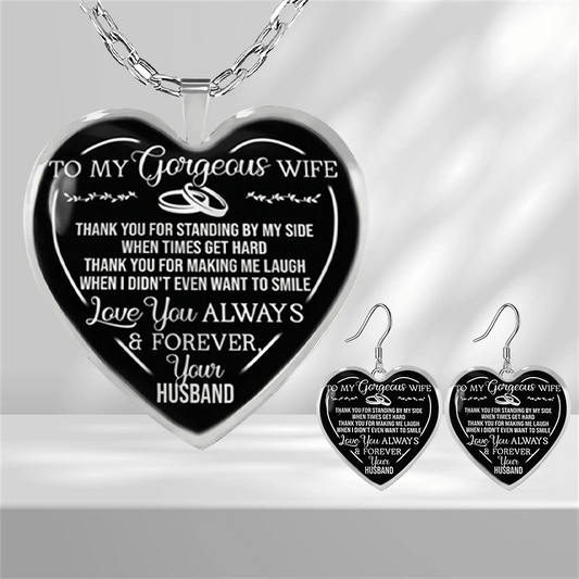 Heart shaped Glass Pendant Earrings Graduation Party Birthday Gift Girl Jewelry