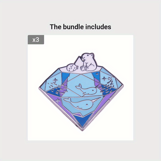Marine Life Protection Pins - Polar Bears Dolphins Whales Animal Brooches