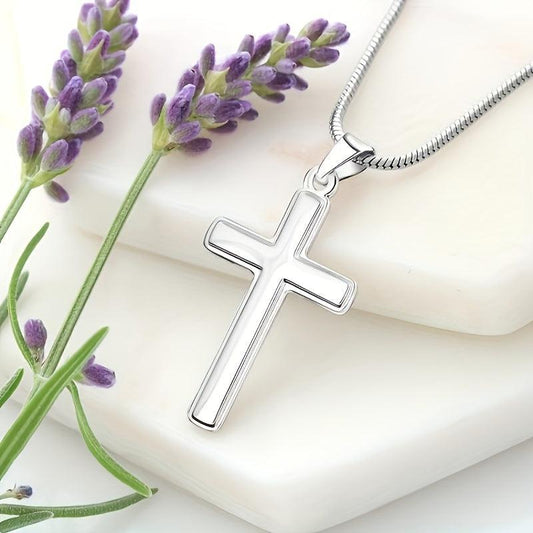 Custom Cross Necklace for Son with Personalized Message