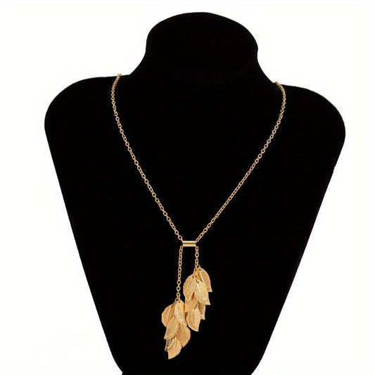 Creative Leaf Fringe Necklace