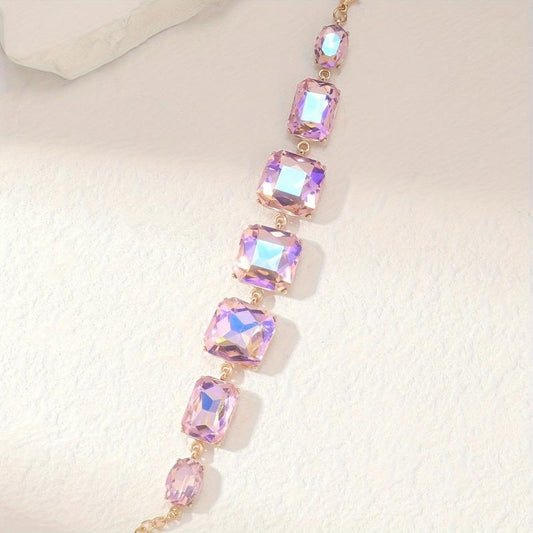Fluorescent Purple Glass Bracelet