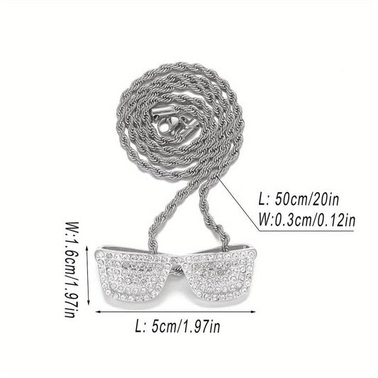 Rhinestone Eye Pendant Hip Hop Style