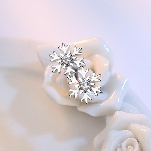 Snow Stud Earrings Hollow Earrings Women Party Jewelry Christmas Gift