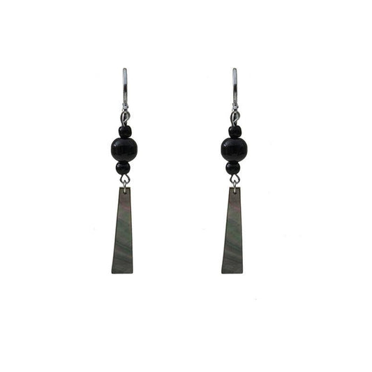 Vintage Faux Shell Round Beads Earrings