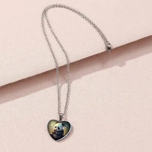 Panda Crystal Love Pendant Necklace for Girls
