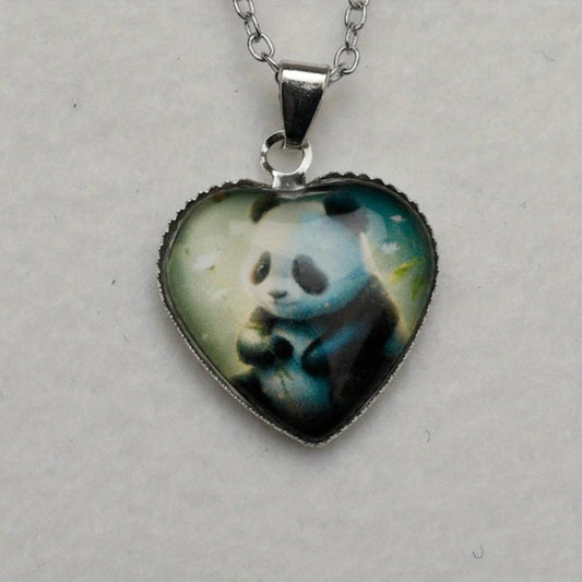 Panda Crystal Love Pendant Necklace for Girls