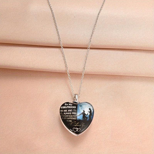 Love Crystal Pendant Necklace English Birthday Gift For Boyfriend And Girlfriend