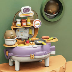 Bear Kitchen Backpack Playhouse Toy Set 2 in 1