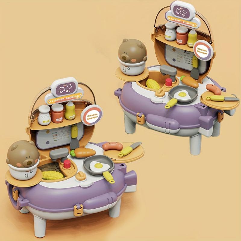 Bear Kitchen Backpack Playhouse Toy Set 2 in 1