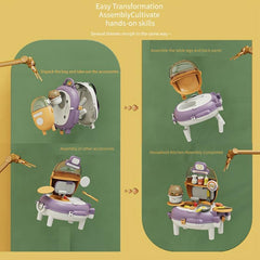 Bear Kitchen Backpack Playhouse Toy Set 2 in 1