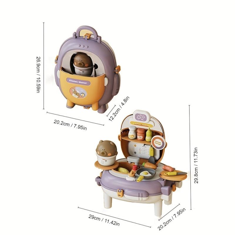 Bear Kitchen Backpack Playhouse Toy Set 2 in 1