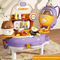 Bear Kitchen Backpack Playhouse Toy Set 2 in 1