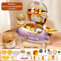 Bear Kitchen Backpack Playhouse Toy Set 2 in 1