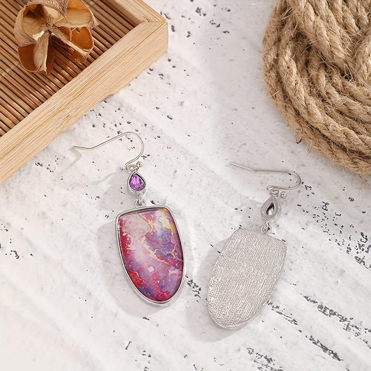 Red Yellow Lace Up Irregular Style Women's Earrings