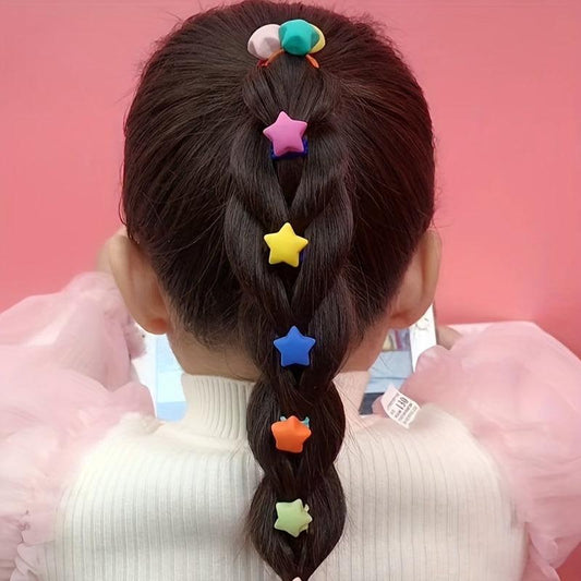 10pcs Star Shaped Hair Ties for Baby Girls