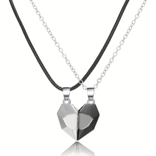 2pcs Magnetic Necklaces Glossy Couple Magnetic Love Necklace