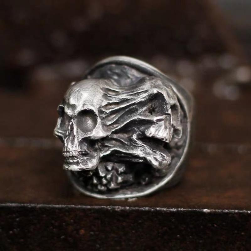 Funny Skull Head Ring Punk Ghost Head Finger Ring