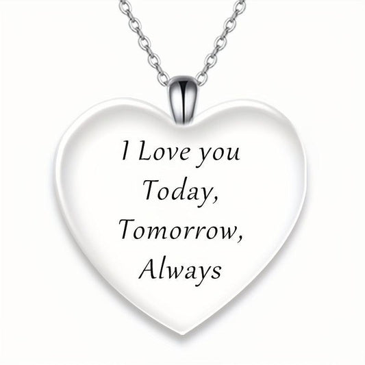 Love Puppy Print Pendant Necklace For Kids Daughters Anniversary Christmas Gift