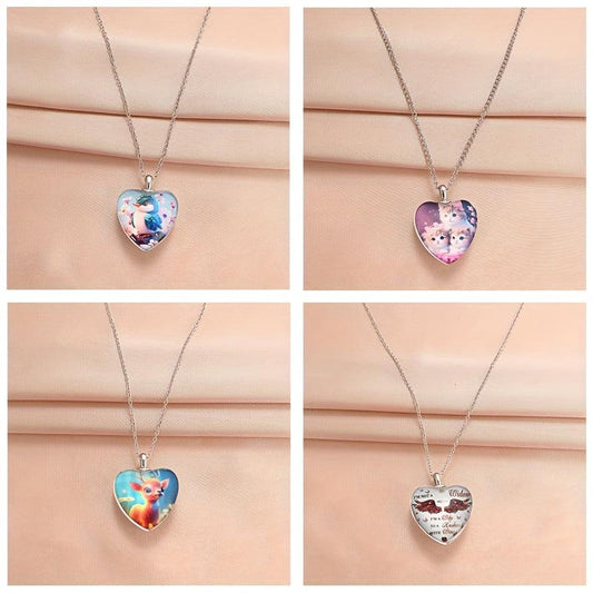 4pcs Heart Necklace Set Pendant Banquet Jewelry Gift