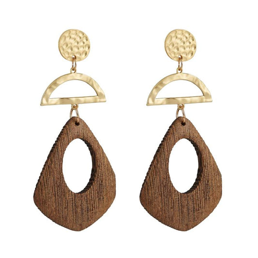 Boho Style Wooden Earrings, Long Wooden Earrings