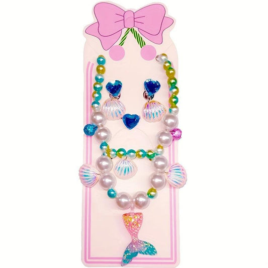 Girl's Fishtail Pearl Jewelry Set