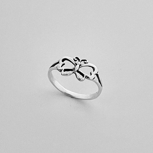 Bohemian Silvery Butterfly Woman Ring