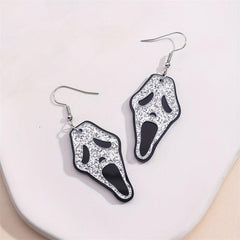 Acrylic Horrible Skull Dangle Earrings for Halloween