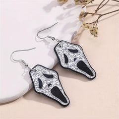 Acrylic Horrible Skull Dangle Earrings for Halloween