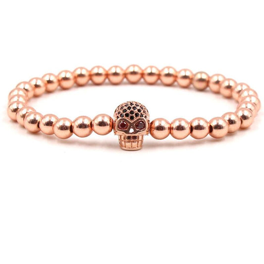 Skull Bead Elastic Bracelet Halloween Christmas